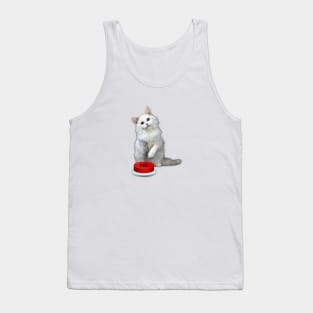 Cat with red button Tank Top